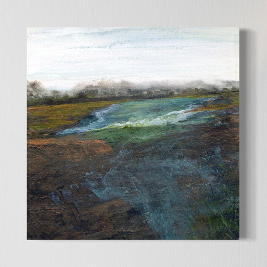 River Flowing Through Copper Fields | Canvas Art Print