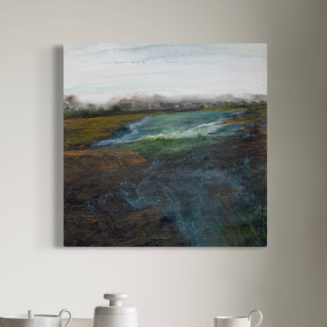 River Flowing Through Copper Fields | Canvas Art Print