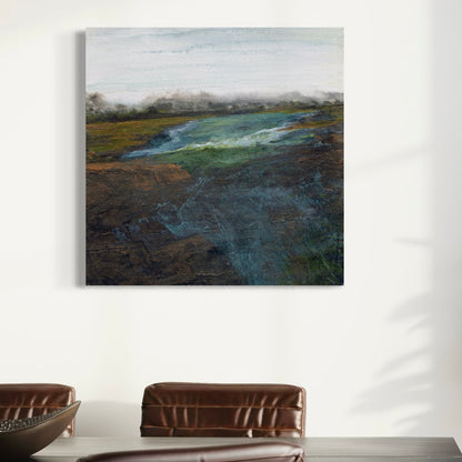 River Flowing Through Copper Fields | Canvas Art Print